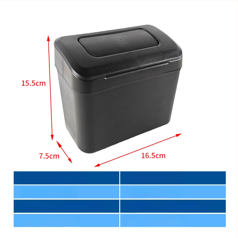 Automobilio šiukšlių dėžė, kabinama už sėdynės su dangčiu, 1,9 L, atspari vandeniui, pritaikoma, iš plastiko