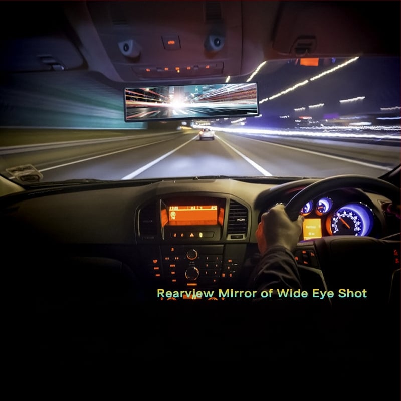 Automobilinis vidaus galinio vaizdo veidrodis - aukštos raiškos stiklas, didelis regėjimo laukas, platus matymo kampas, anti-glare danga, be iškraipymų