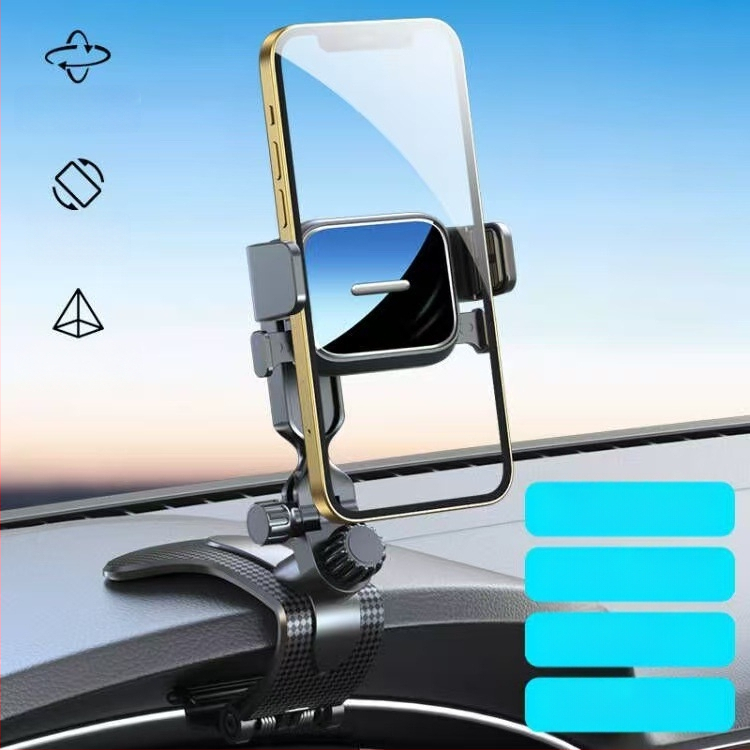 Univerzális autó navigációs tartó a műszerfalra – 360°-os forgatás, kattintásos szerelés, kompatibilis a műszerfallal, napellenzővel és visszapillantóval, 3C tanúsítvány 2023010901591525