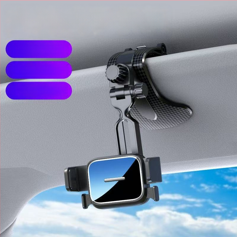 Univerzális autó navigációs tartó a műszerfalra – 360°-os forgatás, kattintásos szerelés, kompatibilis a műszerfallal, napellenzővel és visszapillantóval, 3C tanúsítvány 2023010901591525