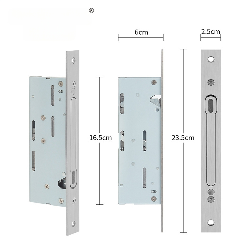 Nerūdijančio plieno spynos korpusas, modelis 6008 centriniu valdymu, svoris 500, saugiam durims