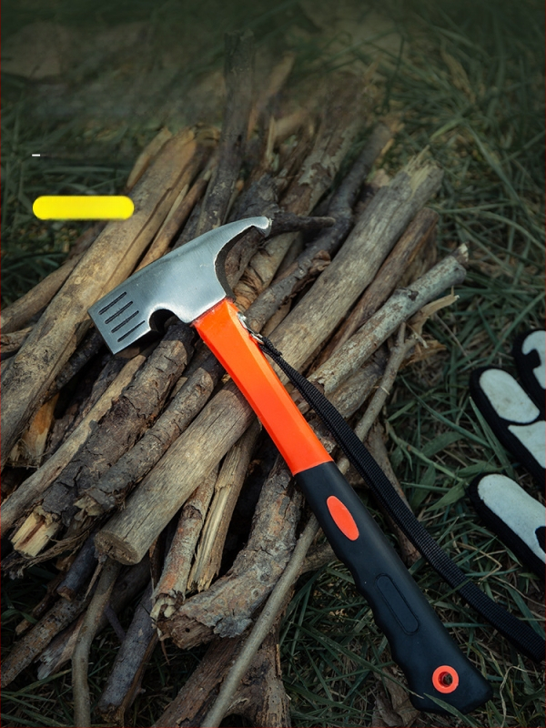 Buye Többfunkciós kempingkalapács szögkihúzóval, biztonsági kalapáccsal és fa nyéllel