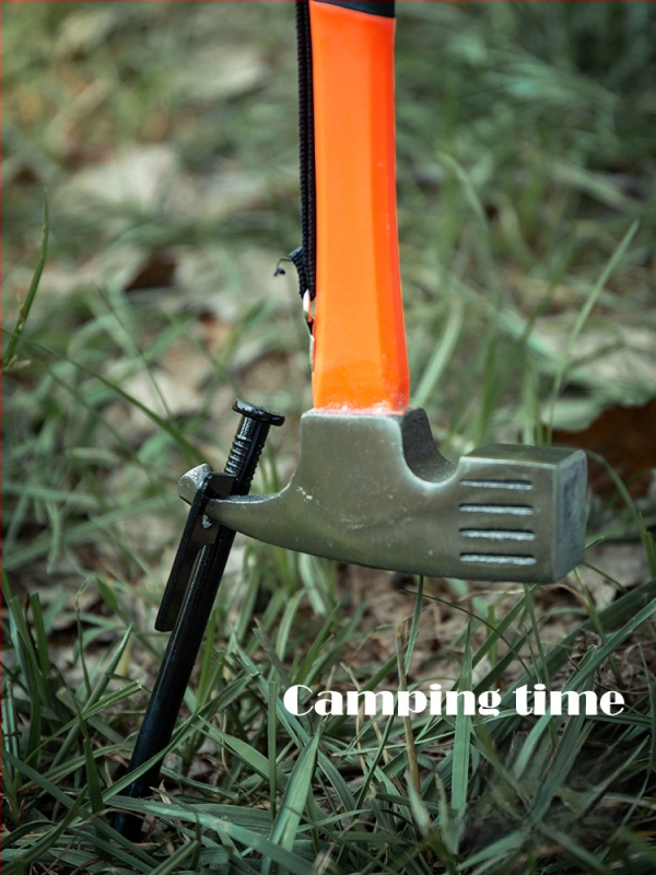 Buye Többfunkciós kempingkalapács szögkihúzóval, biztonsági kalapáccsal és fa nyéllel