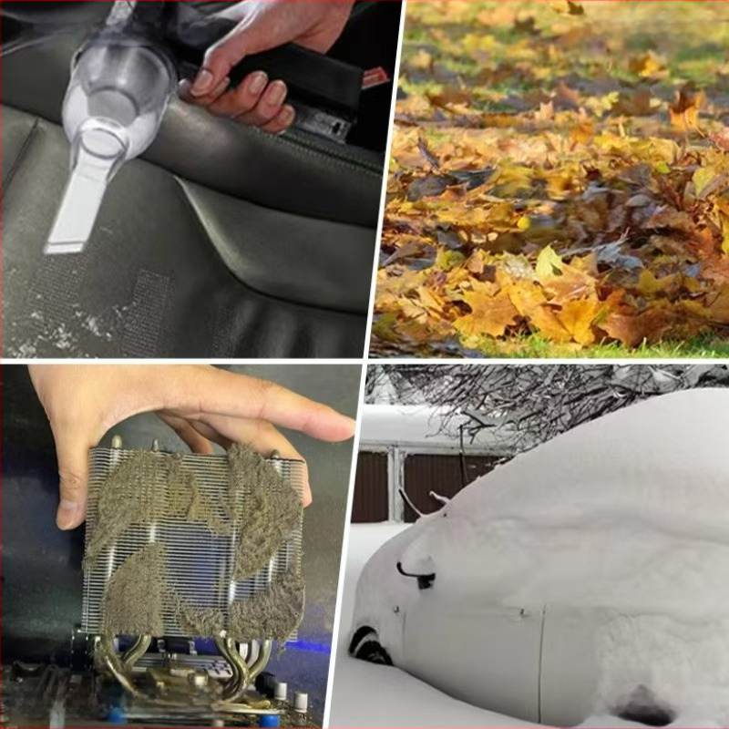 Rankinis Jet Turbo ventiliatorius su brushless varikliu, integruota 2000–4000mAh baterija, USB įkrovimas, 3 srauto greičiai, triukšmas 45–50 dB