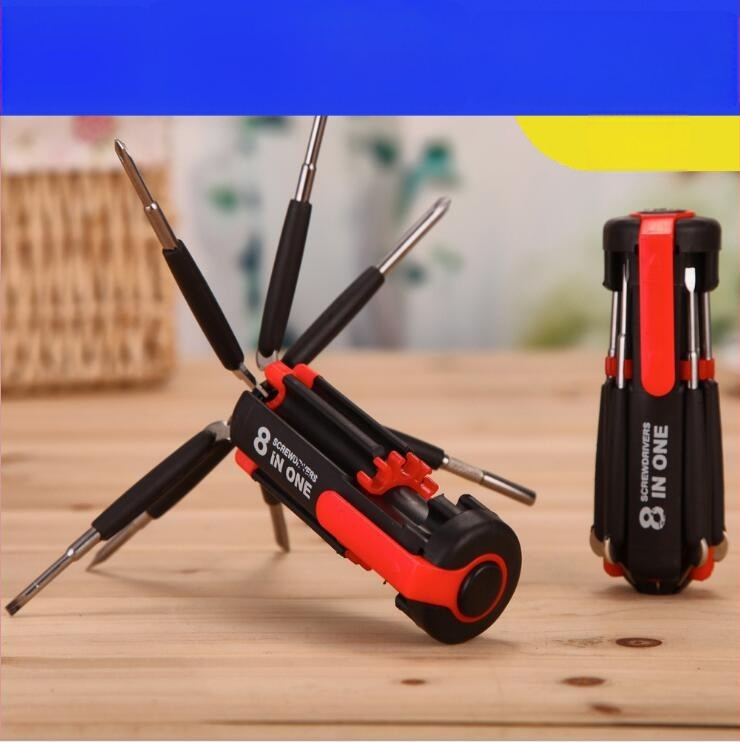 Κατσαβίδι 8 σε 1 με LED φακό, από ατσάλι 45#, βάρος 0,2 kg