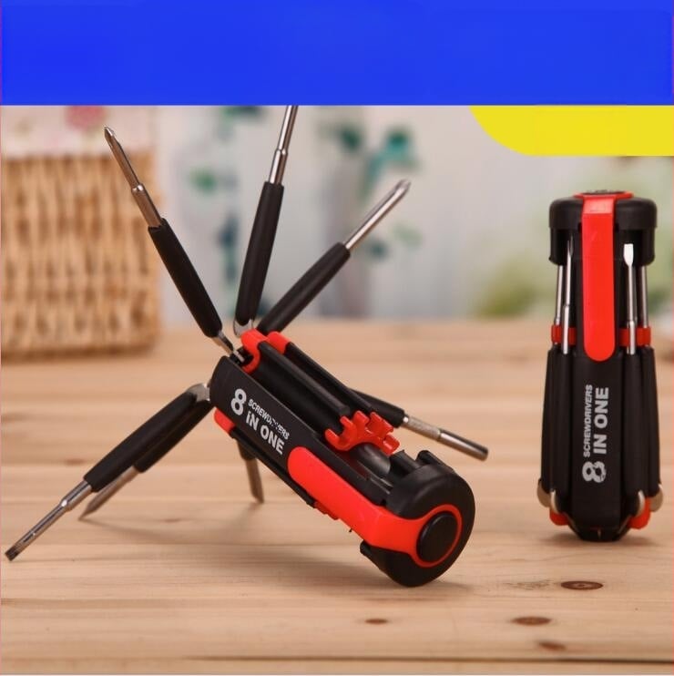 Κατσαβίδι 8 σε 1 με LED φακό, από ατσάλι 45#, βάρος 0,2 kg