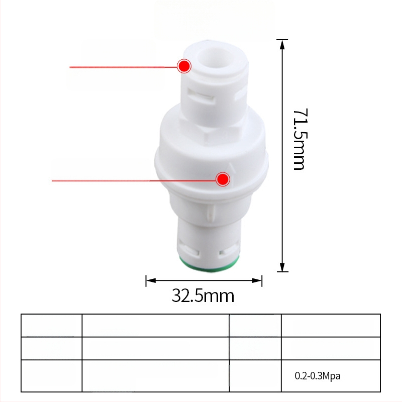 Reductor de presiune pentru purificatorul de apă – DNT, material PP, protecție împotriva suprapresiunii