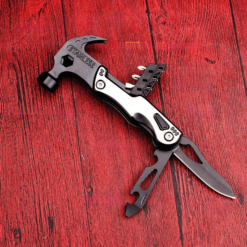 Nagų plaktukas su įrankių plieno galva, lango plyšimo ir evakuacijos įrankiai, atsuktuvas – FO-4113, lauko daugiafunkcis