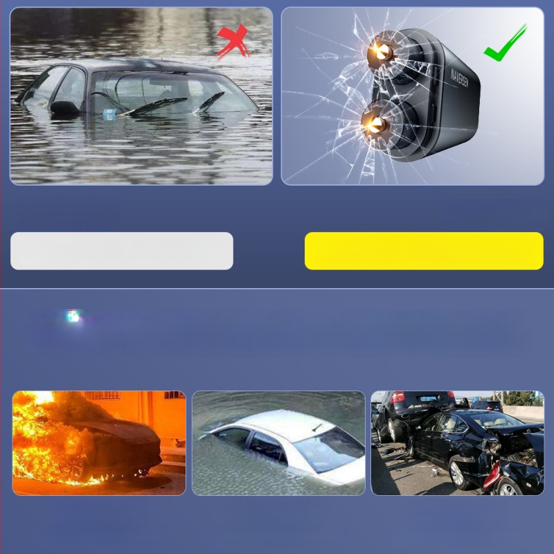 Navison Οχημα-μονταρισμένος πλήρως μεταλλικός σωτήριος σφυρί για θραύση παραθύρων, έκτακτη διαφυγή, πολυλειτουργικός, κεφαλή από tungsten steel