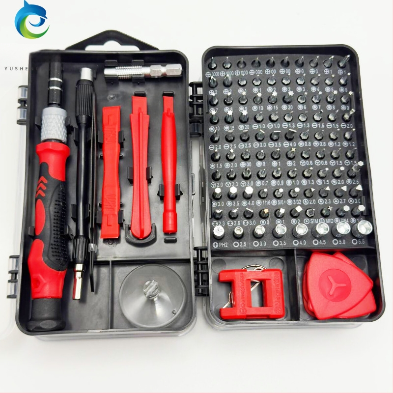 115-in-1 atsuktuvų rinkinys su magnetiniais antgaliais, 45# plienas, neizoliuotas, svoris 0,5 kg, skirtas kompiuterių ir laikrodžių demontavimui