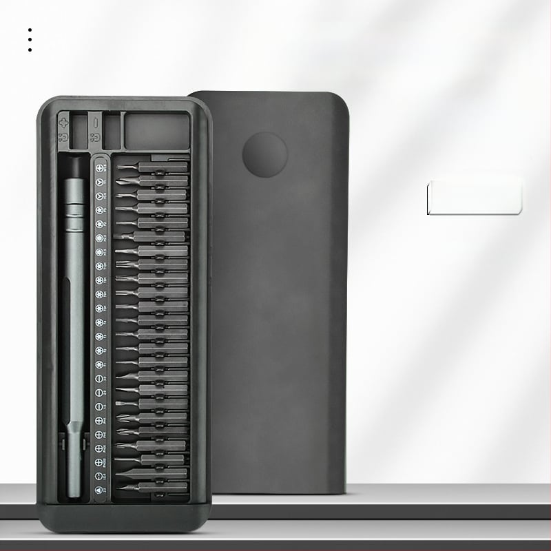 Daugiapakopinis įrankių rinkinys kompiuterių, akinių ir išmaniųjų telefonų remontui – 26 dalys, 4 mm antgaliai, magnetinis, S2 įrankių plienas, be izoliacijos