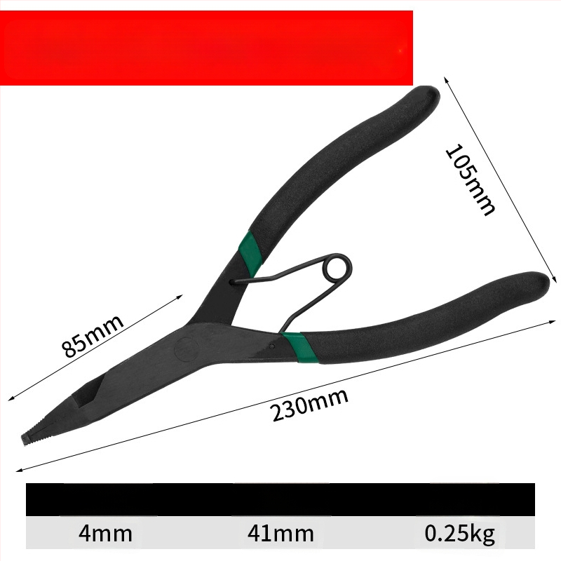 Circlip žnyplės tiesiam velniui su plokščiu nosimi — Yishun prekės ženklas; galvos skersmuo: 1; galvos kampas: 0; galvos keitimas neleidžiamas.