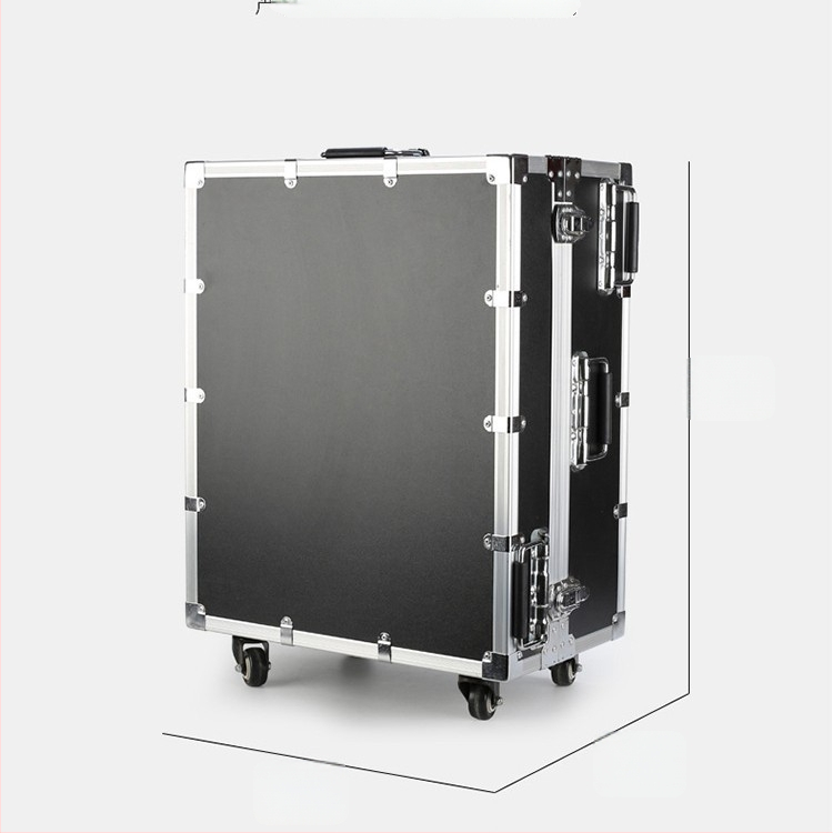 Aliuminio lydinio įrankių dėžė su traukiama rankena – flight case, nešiojama įrankių dėžė medicinos įrangai, logotipo spausdinimas