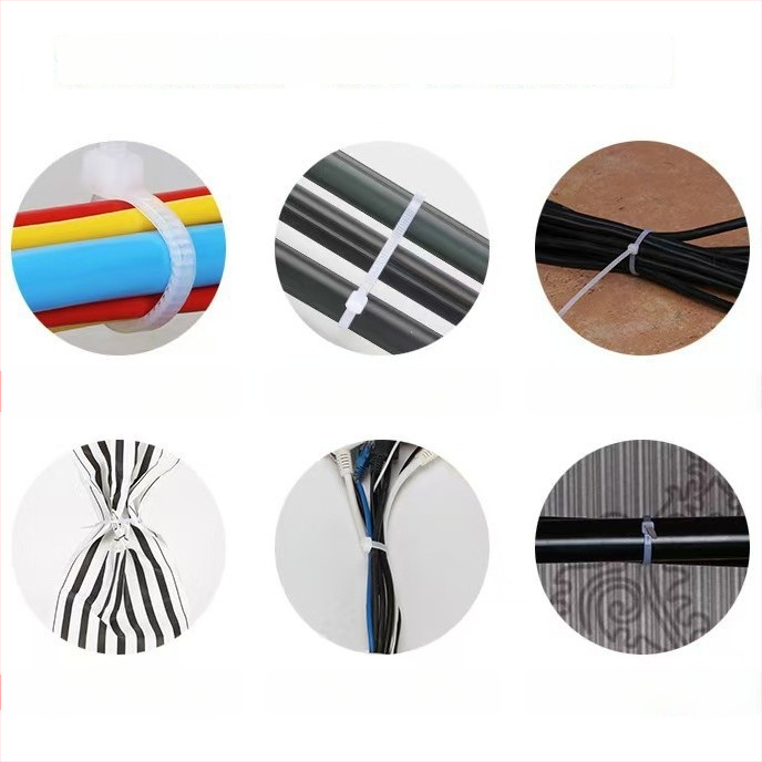 Savistiprintos nailoninės zip-juostelės vielų tvirtinimui, nailonas 6, storis 1,2 mm, gaisro atsparumo klasė 94V-2