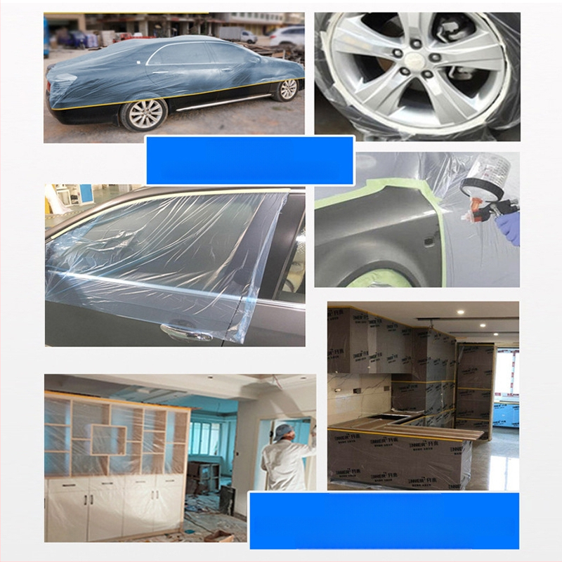 Porvédő maszkoló film autófestéshez és otthoni dekorációhoz, nagy viszkozitás, testreszabható vastagság, PE-film/papír alátét