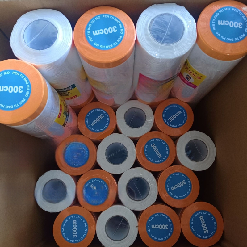 Védő maszkoló fólia bútorokhoz és autókhoz (vastagság 0,06 mm; magas viszkozitás; anyag: japán papír + PE fólia; alapanyag: papír; hossz testre szabható)