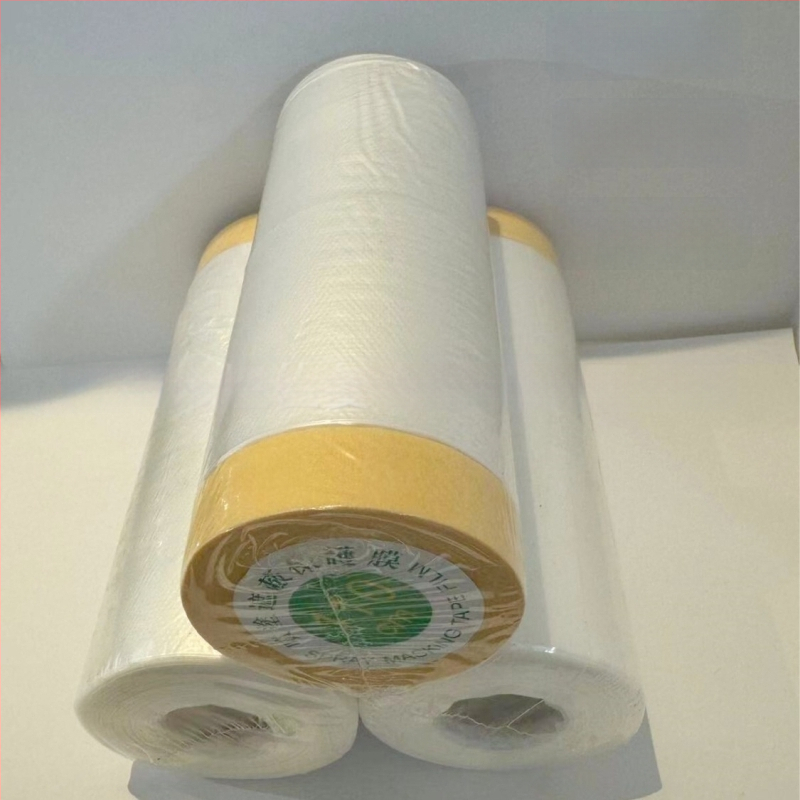 Maszkoló film spriceléshez – texturált papír alapú, ragasztó gumírozott, 9 μm vastagság, 16-25 m hosszú, szélességek 55-320 cm; alkalmas autófestéshez és beltéri felújításokhoz