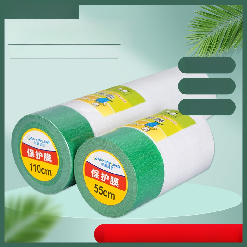 Maszkoló fólia dekorációhoz és autójavításhoz, vastagság 0.6–0.7 mm, papír+PE film, vízbázisú ragasztó, szélesség 55/90/110/220 cm, hossz 10/16 m