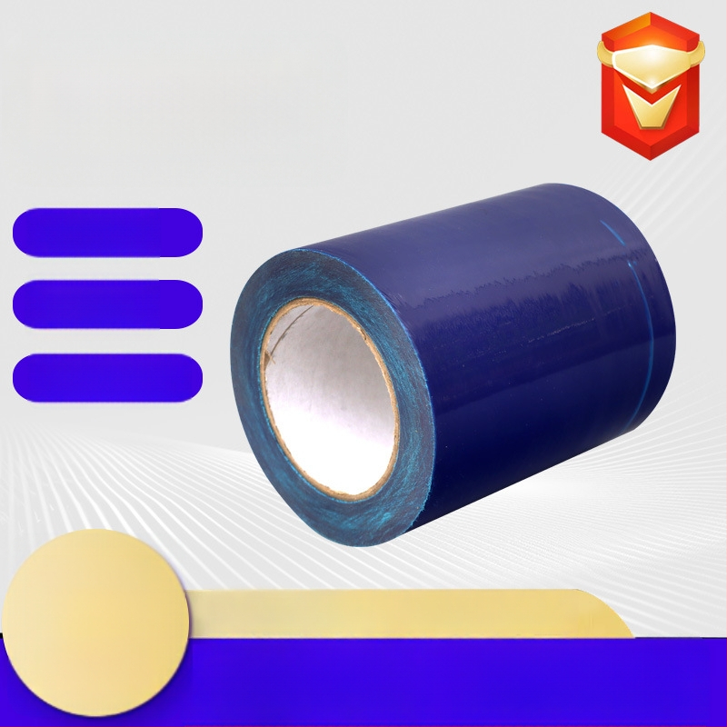 Savarankiškai prilipanti PE apsauginė plėvelė aliuminio paviršiams, storis 0,04 mm, atspari purvui ir dulkėms, vandens pagrindo klijai