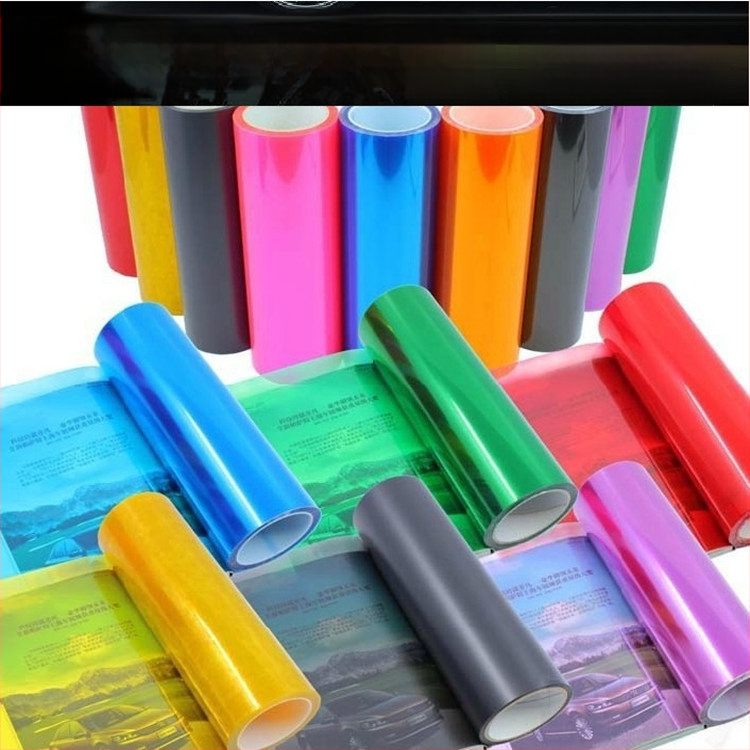 Auto lukturu krāsu maiņas plēve (PVC) — gaismas caurlaidība 90%, siltumizolācija 80%, piemērots vispārējiem modeļiem