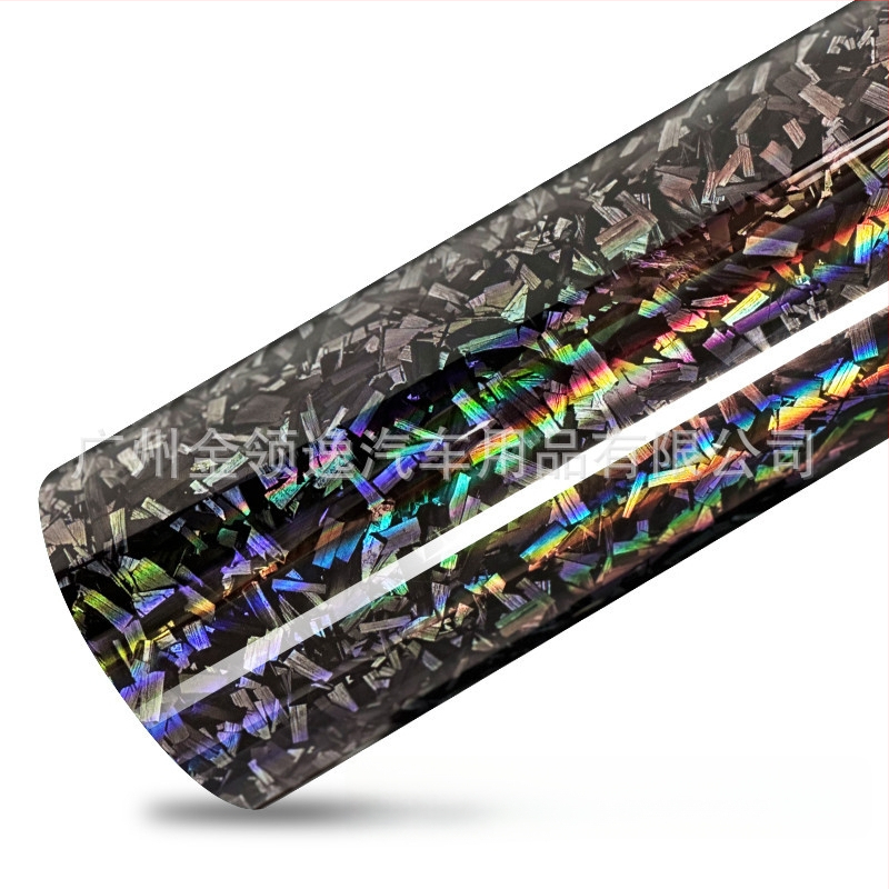 Automobiļu apklājošā folija – PVC pamatne, pielāgojama, universāla visam auto korpusam, oglekļa šķiedras tekstūra, krāsu maiņas plēve