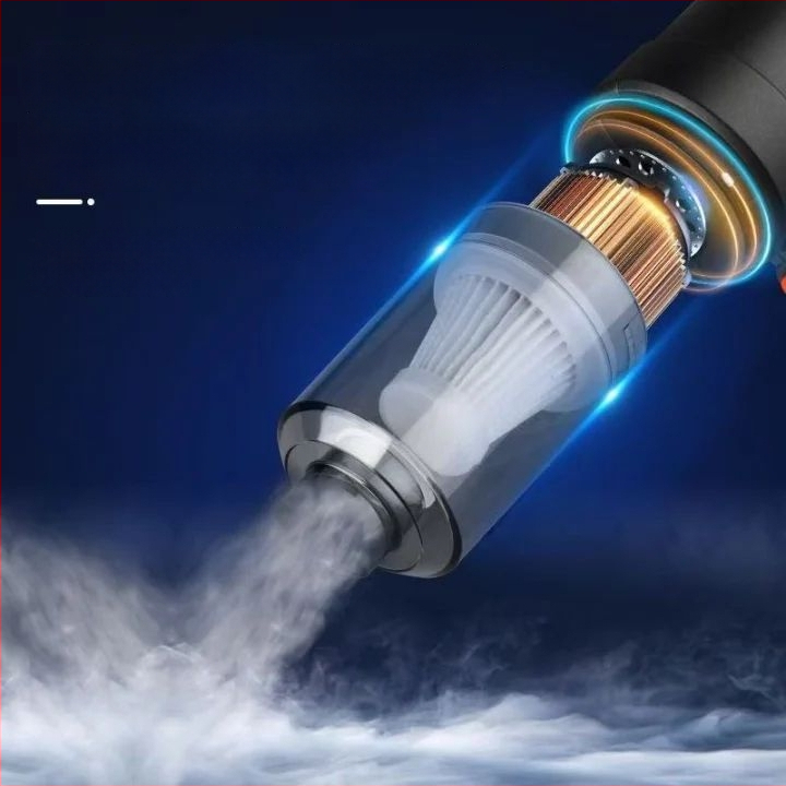 Ασύρματο χειροκίνητο σκουπάκι αυτοκινήτου με δυνατότητα φύση-αναρρόφησης, 65 W, 6000 Pa, επαναφορτιζόμενο