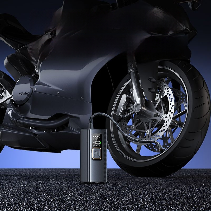 Belaidinė automobilių oro pompa, dviejų 19 cilindrų belaidė, 130W inflatorius, 7500mAh Type-C įkrovimas, 40 L/min, skirta automobiliams, motociklams, elektrinėms transporto priemonėms ir dviračiams, su skaitmeniniu displeju