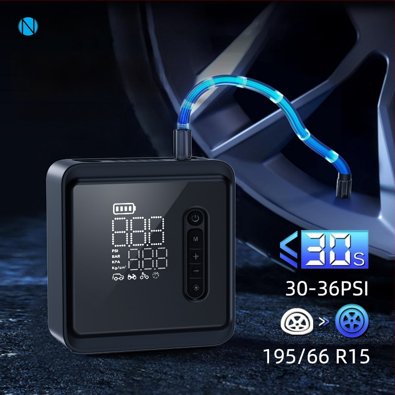 Automobilių oro siurblys su vienu cilindru — nešiojamas belaidis elektrinis siurblys su skaitmeniniu ekranu, 120W, 35 L/min, 650 g