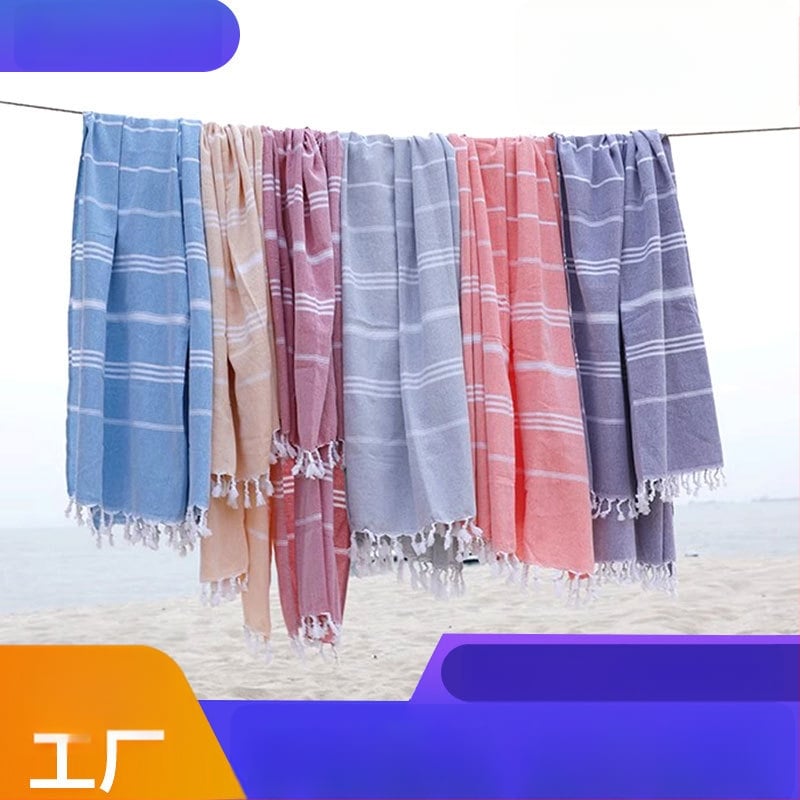 Poliesterio–medvilnės paplūdimio rankšluostis, 300–400 g, paprastas audimas, 21 siūlų, pritaikomas