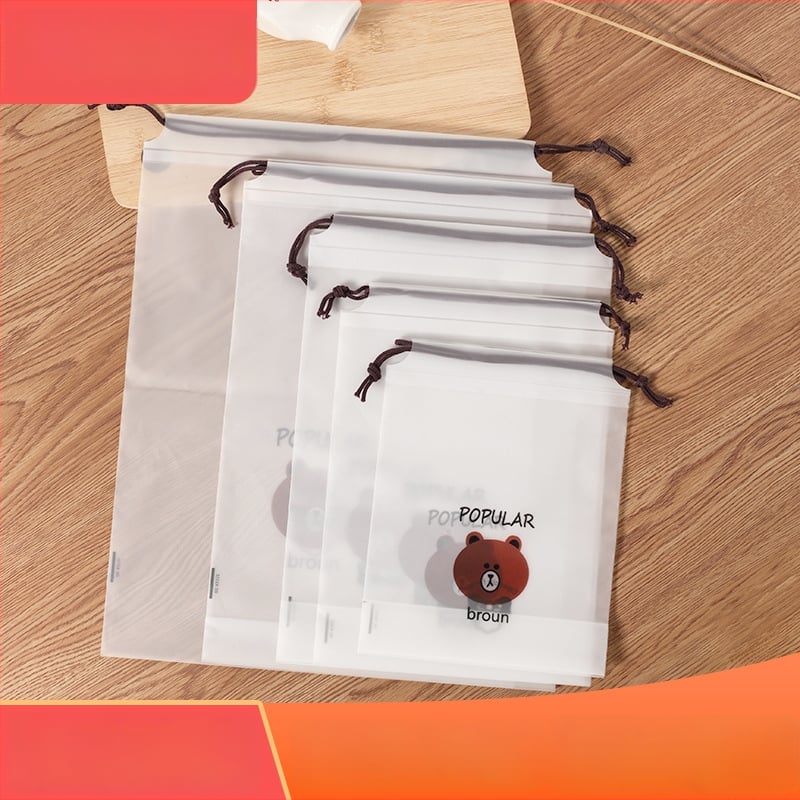 Húzózsinóros tároló táska törölközőkhöz és zoknikhoz, matt felület, dupla vastagság