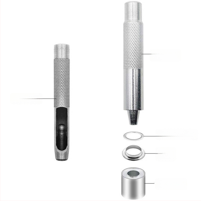 Vasból készült üreges szegecs készlet négygombos zárral és szerelő eszközzel, farmerhez, cipőkhöz, sapkákhoz és külső ruházathoz — WY