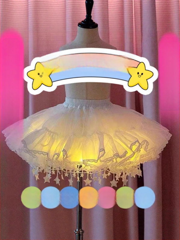 Lányoknak szóló hercegnő-stílusú A-vonalú mini szoknya chiffonból, 100% poliészter, pamut bélés, 3–8 éveseknek