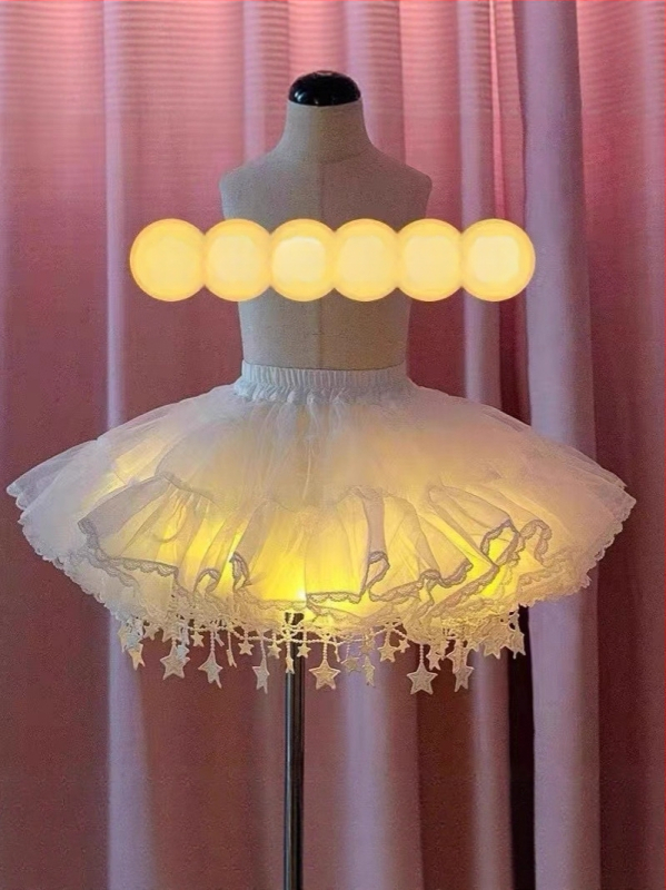 Lányoknak szóló hercegnő-stílusú A-vonalú mini szoknya chiffonból, 100% poliészter, pamut bélés, 3–8 éveseknek