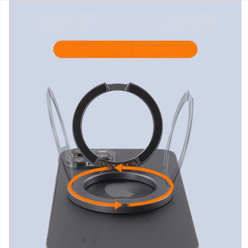 MagSafe magnetinis telefono laikiklis su aliuminio lydinio žiedu, 360° sukasi, universalus mobiliesiems telefonams