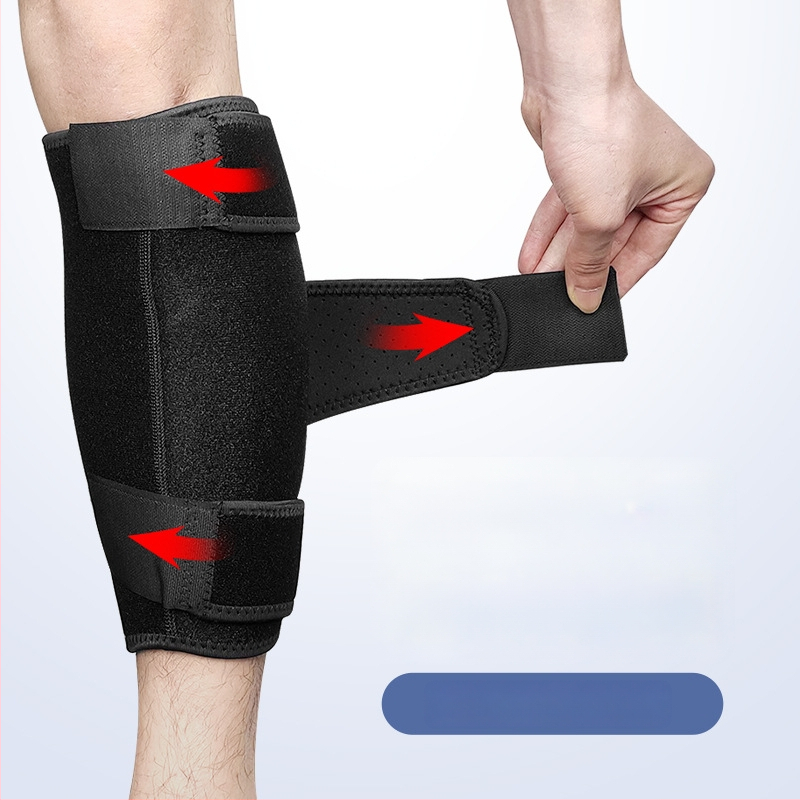 Spandex kvėpuojanti blauzdos apsauga su elastingu Velcro užsegimu, sportinė apsauga apatinės kojos dalies