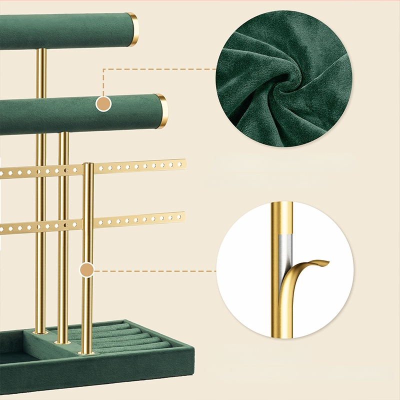 Metāla rotaslietu statīvs, 3 līmeņu galda organizētājs auskarām, gredieniem, kaklarotām un pulksteņiem