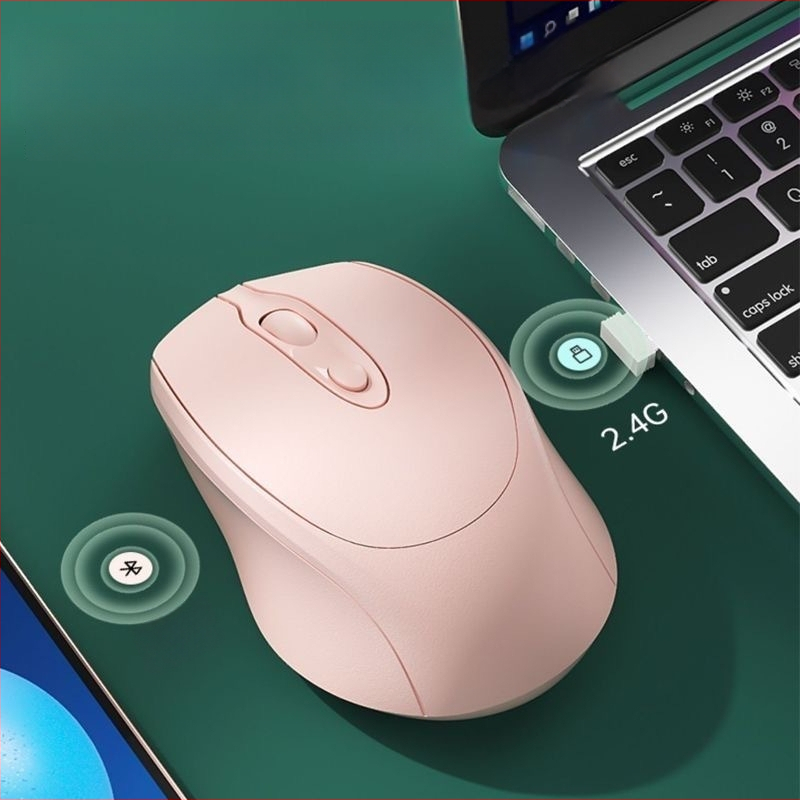 Ma univerzalni bežični Bluetooth miš, punjivi, dvostruki način rada, tih, za prijenosna i stolna računala – uredska miša