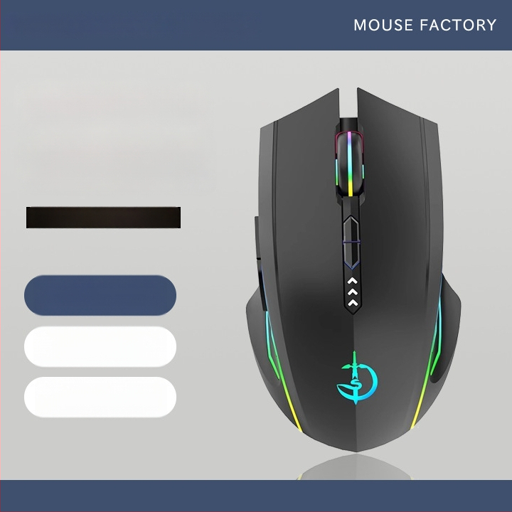 Bežična tromodna gaming i uredska miša s makro programiranjem, 3D dizajn, metalni mehanički kotačić za skrol, FPS/MOBA