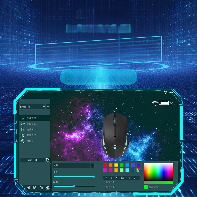 Bežična tromodna gaming i uredska miša s makro programiranjem, 3D dizajn, metalni mehanički kotačić za skrol, FPS/MOBA