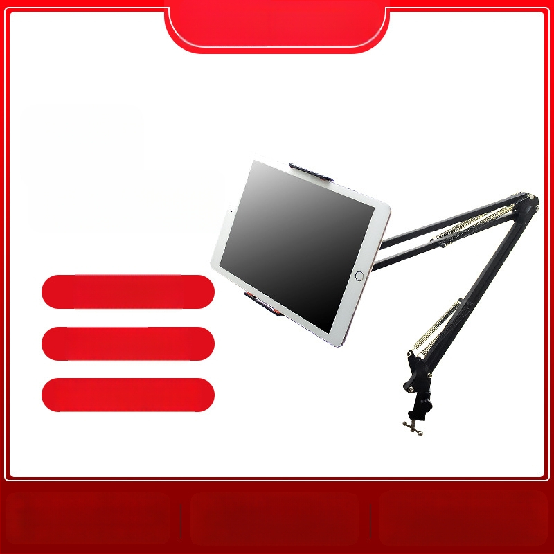 Mankas stalinis laikiklis telefonui/tabletei, 360° metalo cantilever, sulankstomas teleskopinis strypas, suderinama su iPad, transliacijoms