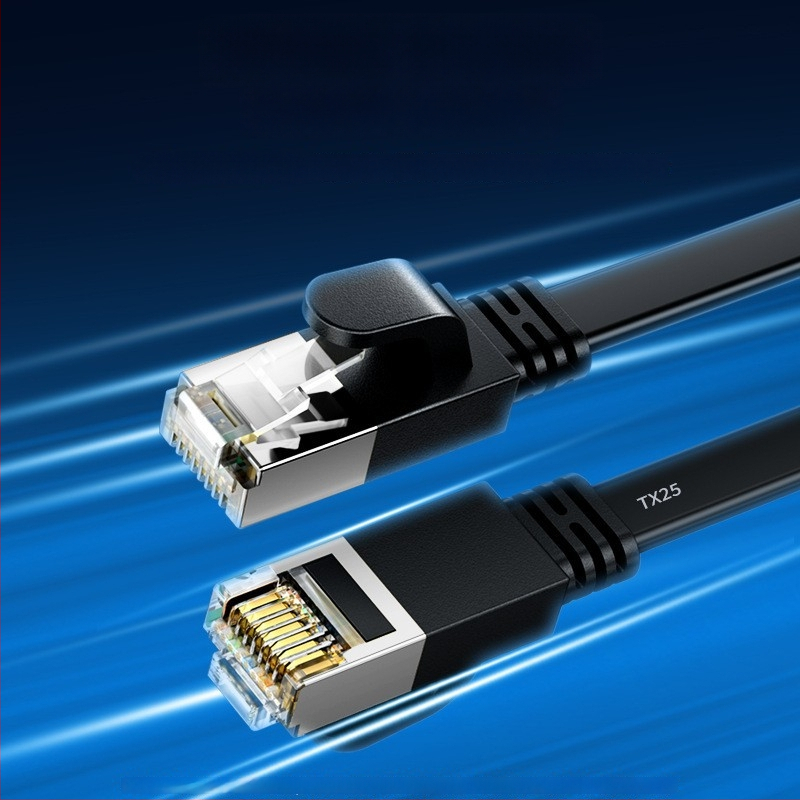 Cat7 10 Gbps dvostrano oklopljeni plosnati Ethernet kabel, RJ-45, bakar bez kisika