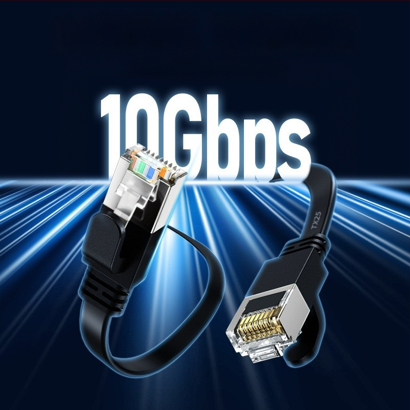 Cat7 10 Gbps dvostrano oklopljeni plosnati Ethernet kabel, RJ-45, bakar bez kisika