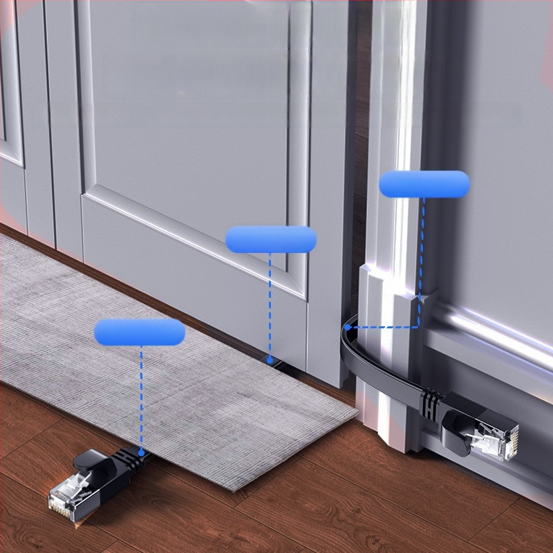 Cat7 10 Gbps dvostrano oklopljeni plosnati Ethernet kabel, RJ-45, bakar bez kisika