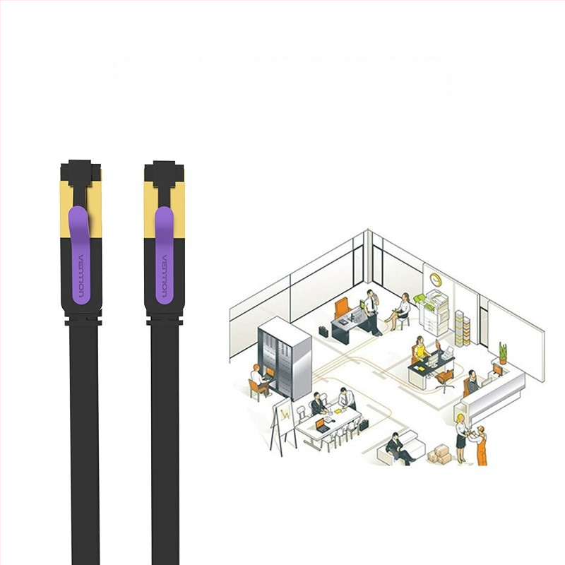 Weixun CAT7 plosnati mrežni kabel, čist bakar, oklopljen, za unutarnju i vanjsku upotrebu, brzina do 10 Gbps, duljina 0,5–20 m