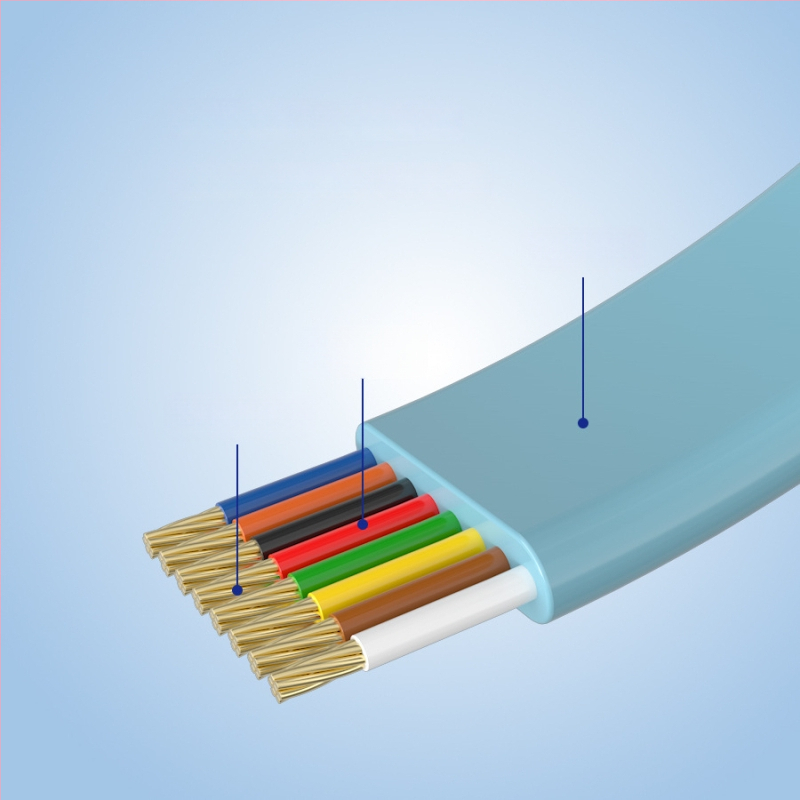 8P8C RJ45 telefona tīkla jumperis — skābekļa brīvs vara, 2 m garums, zeltīti kontakti