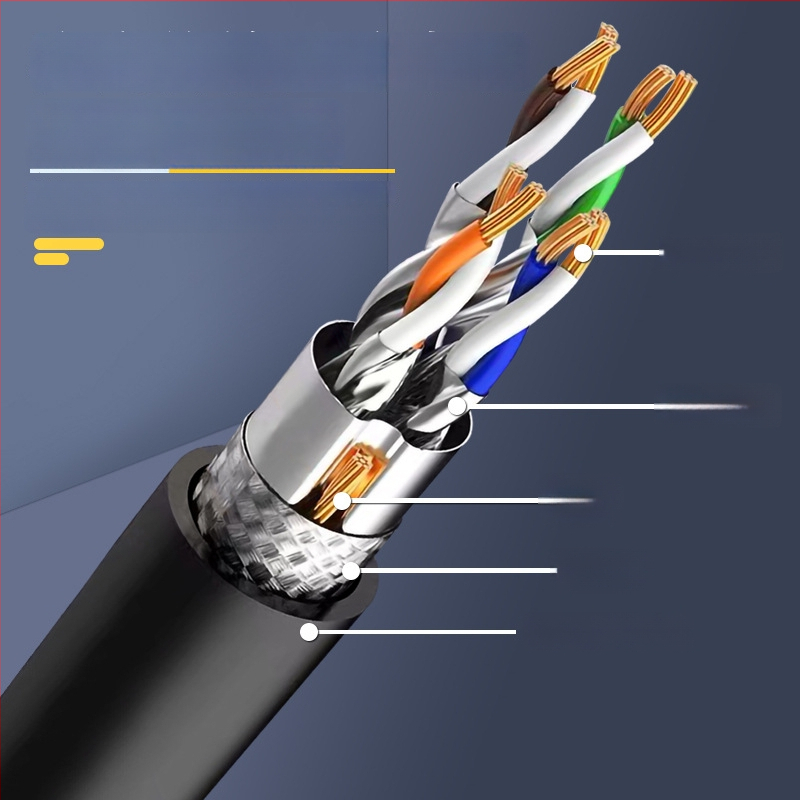 D-Sunty CAT8 Ethernet kabel visoke brzine, čista bakrena, dvostruko oklopljen, ekološki materijali