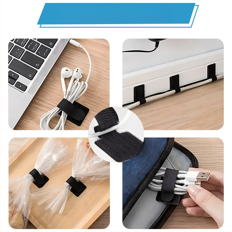 Ragasztó Velcro kábelrendező számítógép-kábelekhez, Xinwei kevert anyag, asztali kábelvezető
