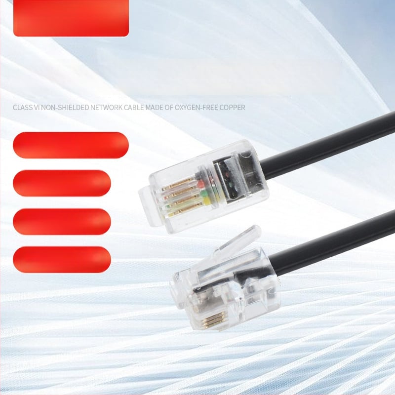 4P4C telefonski kabel s kristalnim vrhom, 4-žilni bakreni kabel RJ10, za kućnu upotrebu