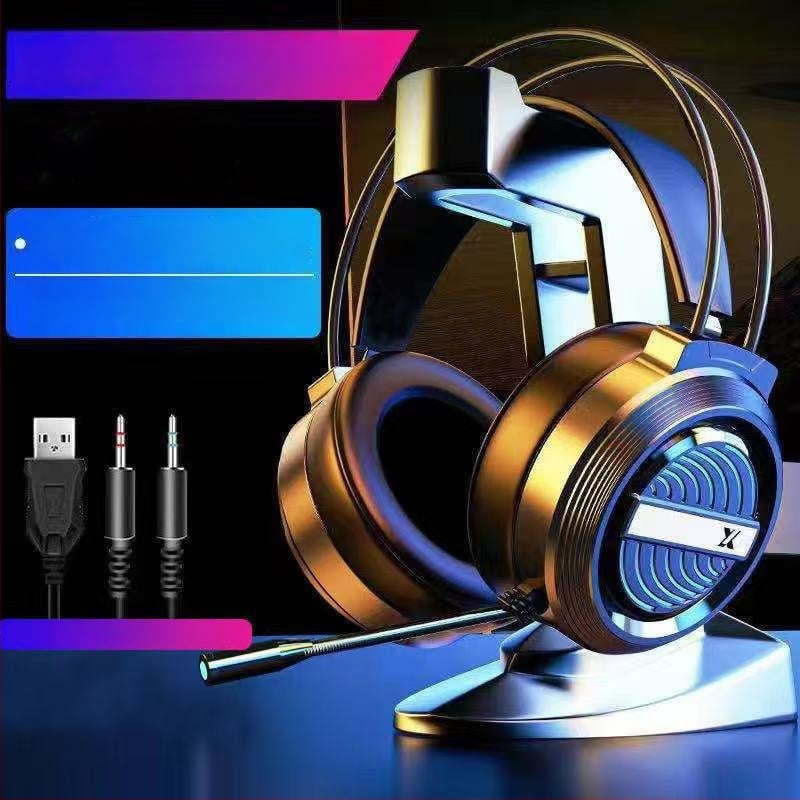 Spēļu austiņas ar mikrofonu, 50 mm draiveri, 20–20 kHz, 21 Ω, 2,2 m pletenais kabelis, 3,5 mm spraudnis