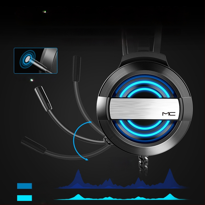 Spēļu austiņas ar mikrofonu, 50 mm draiveri, 20–20 kHz, 21 Ω, 2,2 m pletenais kabelis, 3,5 mm spraudnis